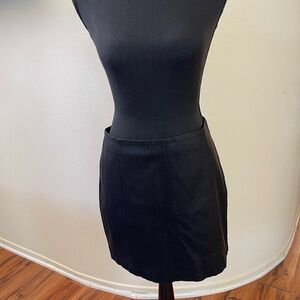 LIKE NEW - Free People - black faux leather mini skirt, size 6